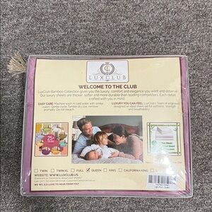 LuxClub Bamboo Sheet Set in Light Plum